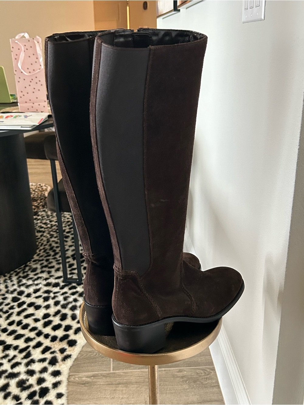 Aquatalia Brown Suede Knee-High Riding Boots/Weatherproof. Size 12 M.   NWOT - Picture 4 of 10